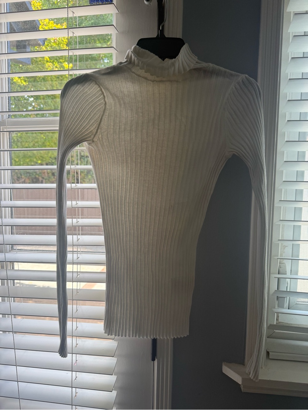 Cream Ribbed Mock Neck Anine Bing light Sweater